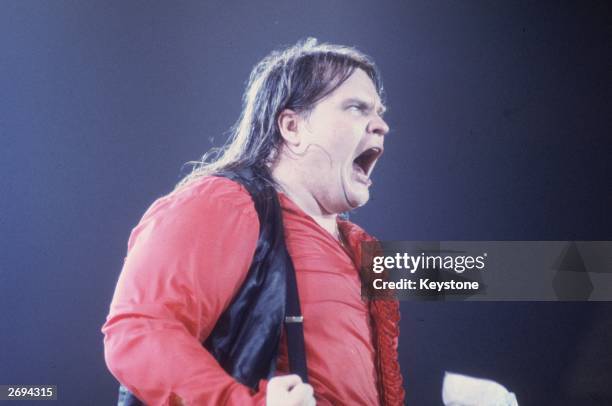 American pop singer Meatloaf, born Marvin Lee Aday, on stage.