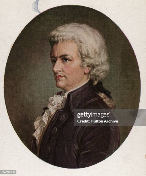 Portrait of the Austrian composer Wolfgang Amadeus Mozart .