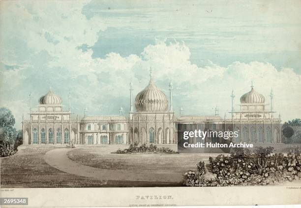 The Royal Pavilion at Brighton, completed to designs of John Nash.