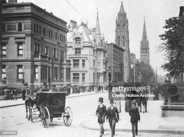 View of the West side of Fifth Avenue, North from 51st street, showing residences of Elliott F. Shepard, brother in law of William K. Vanderbilt,...