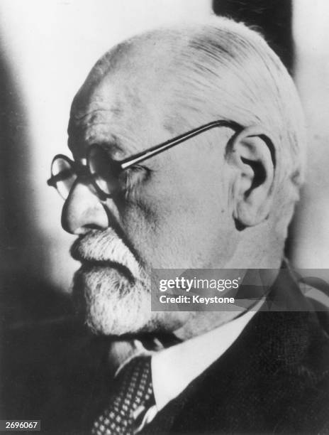 Profile of Austrian psychiatrist Sigmund Freud .