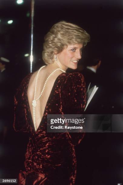 Diana , the Princess of Wales, attends the film premiere of 'Back To The Future'.