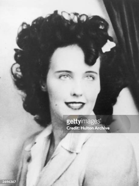 Headshot portrait of Elizabeth Short , known as 'the Black Dahlia,' an aspiring American actor and murder victim. Short became known as Black Dahlia...