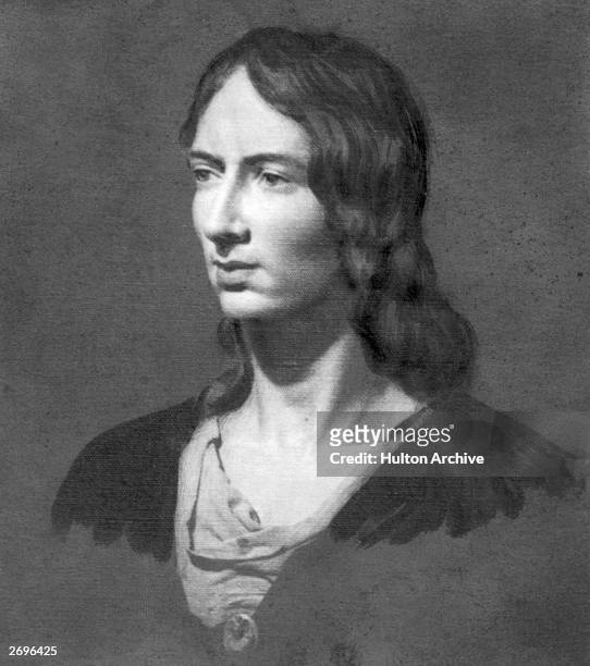 An oil painting of Emily Bronte , authoress of the novel 'Wuthering Heights,' published in 1847.