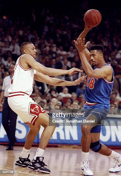 Center John Williams of the Cleveland Cavaliers moves the ball during a game against the Chicago Bulls. The Bulls won the game, 112-89. Mandatory...