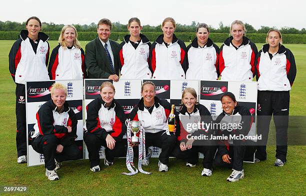 Team group of Sussex who were crowned county champions during the last day of the Frizzell Women's County Championship match between Surrey and...