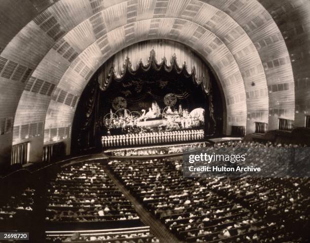 The crowd watching a show at the Radio City Music Hall inside the Rockefeller Centre, New York.