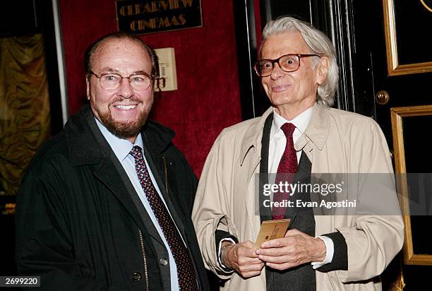 James Lipton and Richard Avedon attend the HBO FILMS Premiere of "Angels In America" at The Ziegfeld Theater November 04, 2003 in New York City.