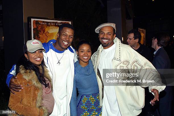 Shanice Alexander, Flex Alexander, Mechelle Epps and Mike Epps attend the film premiere of "Tupac Resurrection" at the Cinerama Dome Theater on...