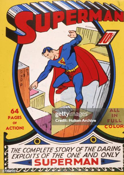 Cover art for the 'Superman' comic book, 1930s.