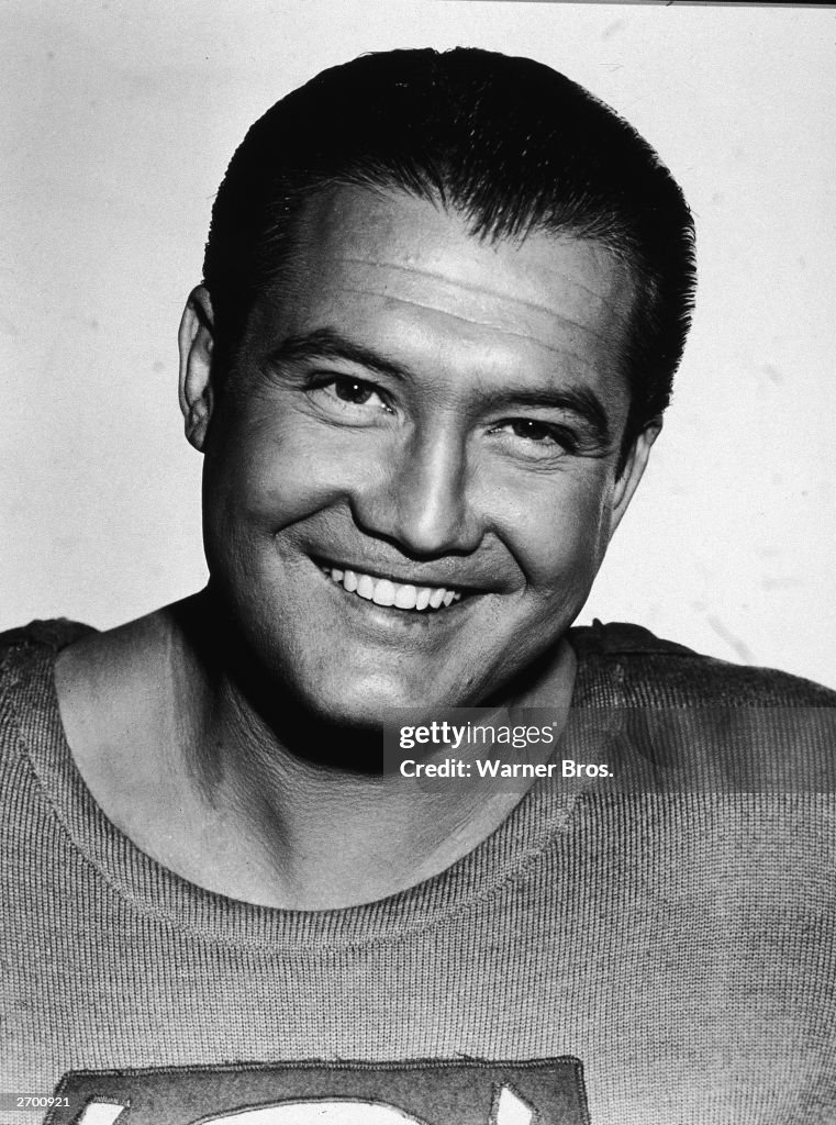 George Reeves Looking Promotional portrait of American actor George Reeves in costume as ...