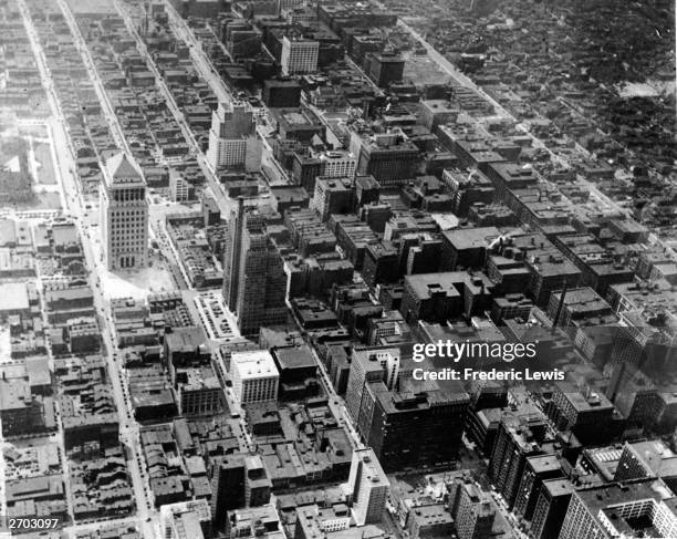 Aerial view of the city of St.Louis, Missouri, circa 1945.