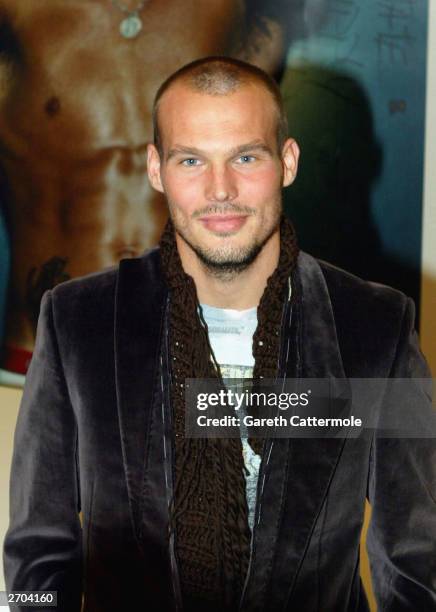 Freddie Ljungberg appears at Selfridges on Oxford Street to launch the new Calvin Klein Pro-Stretch range November 6, 2003 in Central London.