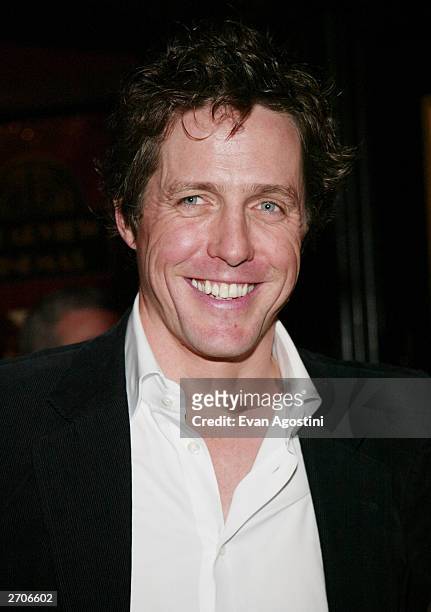Actor Hugh Grant attends the World Premiere of "Love Actually" at the Ziegfeld Theatre November 06, 2003 in New York City.