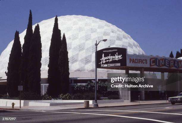 Exterior view of the Cinerama Dome movie theatre in Hollywood, California, June 1981.