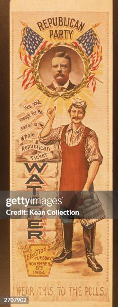 Poster for the Republican presidential candidate, Theodore Roosevelt's election on November 8th, 1904.