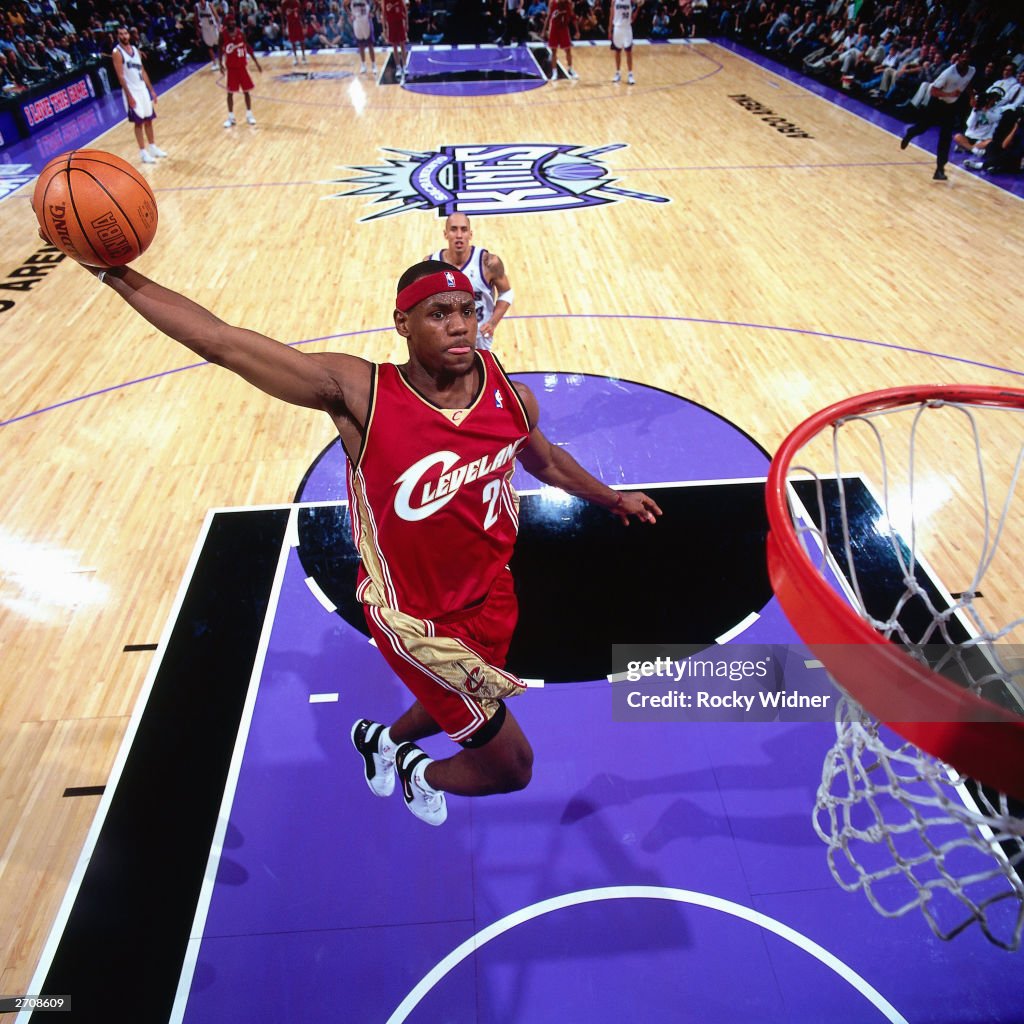 LeBron James goes for a dunk