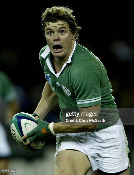 Brian O'Driscoll of Ireland in action during the Rugby World Cup Quarter Final 3 match between France and Ireland at the Telstra Dome November 9,...