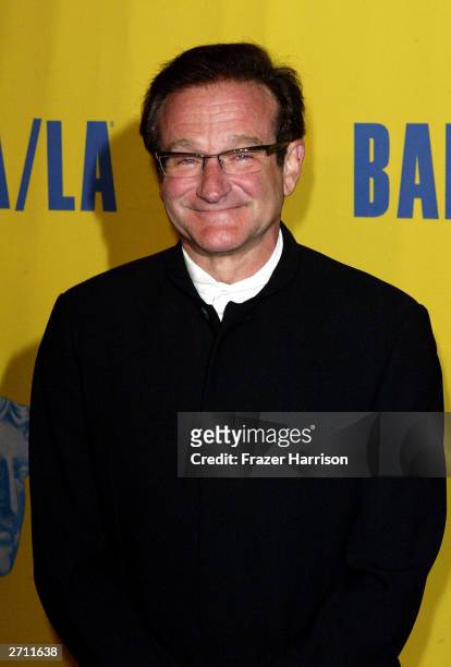 Actor Robin Williams arrives at the 12th Annual BAFTA/LA Britannia Awards held at the Century Plaza Hotel on November 8, 2003 in Los Angeles, CA.