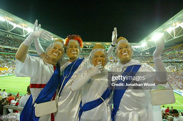 english fans pose for a photograph - wits rugby stadium stock pictures, royalty-free photos & images