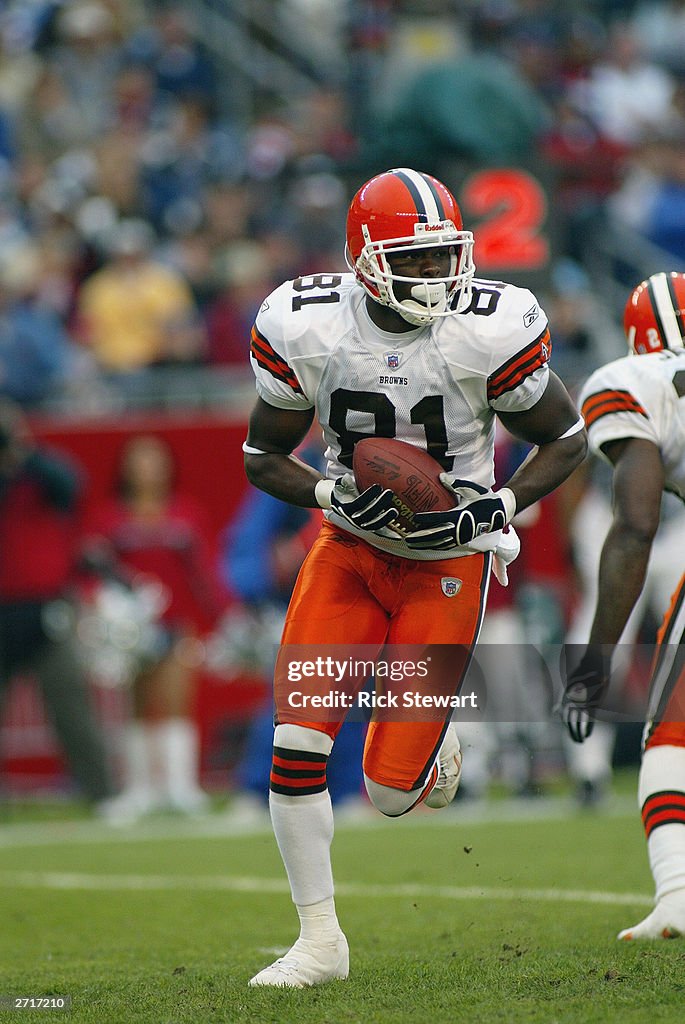 Quintel Morgan Wide receiver Quincy Morgan of the Cleveland Browns carries the ball ...