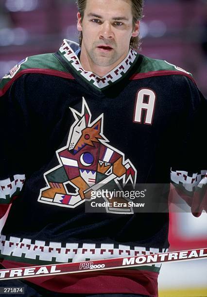 Defenseman Teppo Numminen of the Phoenix Coyotes in action during a game against the New Jersey Devils at the Continental Airlines Arena in East...