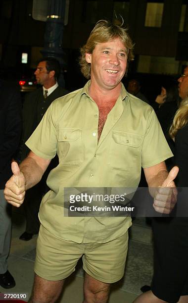 Animal Planet's Steve Irwin attends the Twentieth Century Fox Los Angeles premiere of the film "Master and Commander: The Far Side of the World" at...