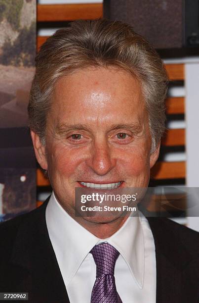 Actor Michael Douglas attends an event to promote the Spanish tourist board November 12, 2003 at the Excel Arena in London.