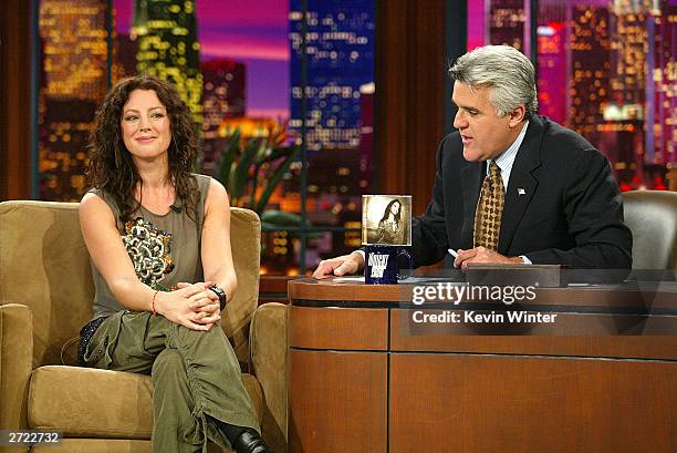 Musician Sarah McLachlan appears on "The Tonight Show with Jay Leno" at the NBC Studios on November 12, 2003 in Burbank, California.