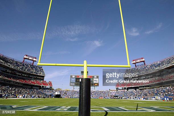 General view of the stadium from behind the field goal post before the game between the Miami Dolphins and the Tennessee Titans on November 9, 2003...
