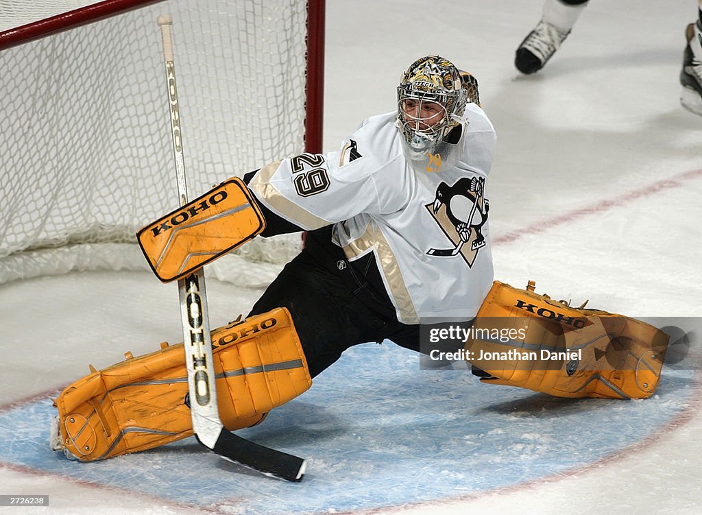 Marc-Andre Fleury makes a save