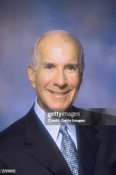 Ed Snider of the Philadelphia Flyers poses for a portrait on September 15, 2003 at First Union Center in Philadelphia, Pennsylvania.