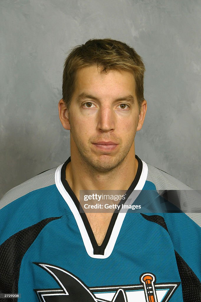 Mike Rathje of the San Jose Sharks poses for a portrait on September ...