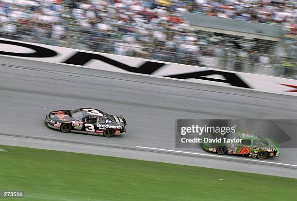 Dale Earnhardt is pursued by Bobby Labonte during the Nascar Daytona 500 at the Daytona International Speedway in Daytona Beach, Florida. Mandatory...