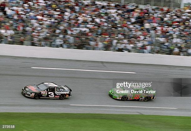 Dale Earnhardt is pursued by Bobby Labonte during the Nascar Daytona 500 at the Daytona International Speedway in Daytona Beach, Florida. Mandatory...