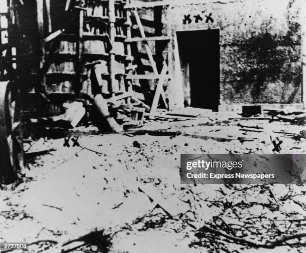 View of the bunker in Berlin, Germany where Adolph Hitler committed suicide on April 30, 1945 in the final days of World War II when the Red Army...