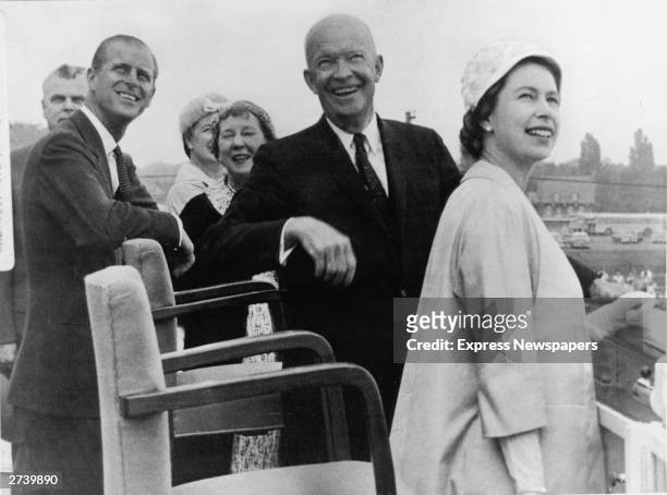 American President Dwight D. Eisenhower , Mamie Eisenhower , Queen Elizabeth II, Prince Philip and Canadian Prime Minister John Diefenbaker and his...