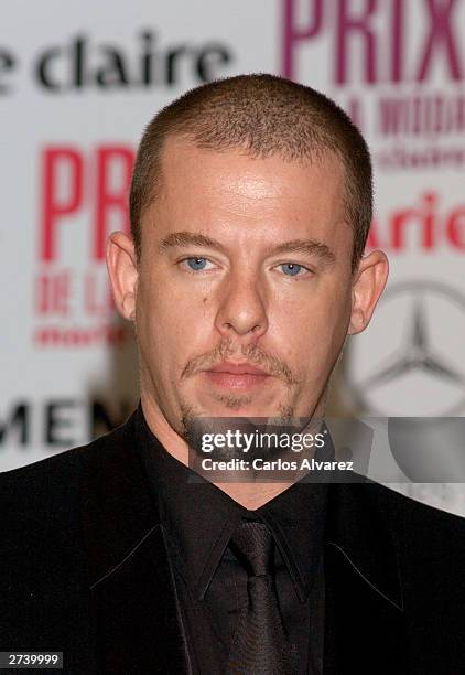 British designer Alexander McQueen attends the press conference for the 1st Edition of Marie Claire Magazine Fashion Awards at Hotel Villamagna on...