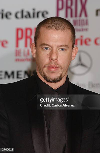 British designer Alexander McQueen attends the press conference for the 1st Edition of Marie Claire Magazine Fashion Awards at Hotel Villamagna on...