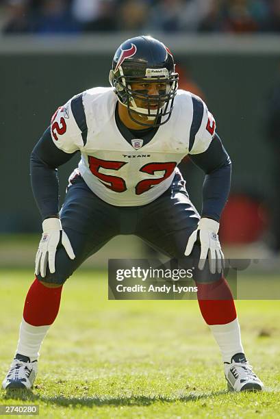 Linebacker Kailee Wong of the Houston Texans waits for the snap during the game against the Cincinnati Bengals at Paul Brown Stadium on November 9,...