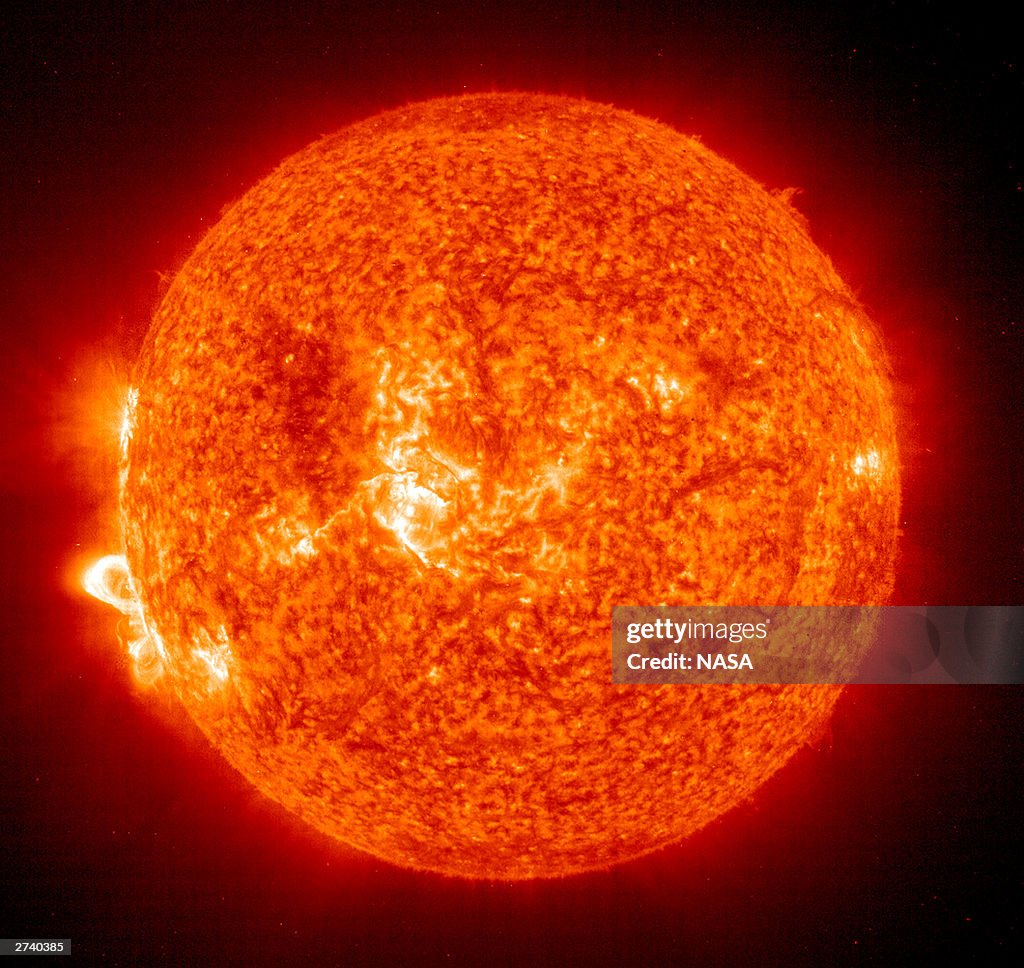 Post-Flare Loops Erupt From Suns Surface