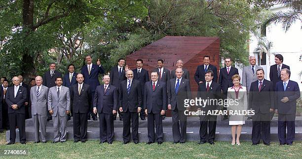 Brazilian President Luiz Inacio lula da Silva; Peruvian President Alejandro Toledo; Mexican President Vicente Fox; President of Portugal Jose Manuel...