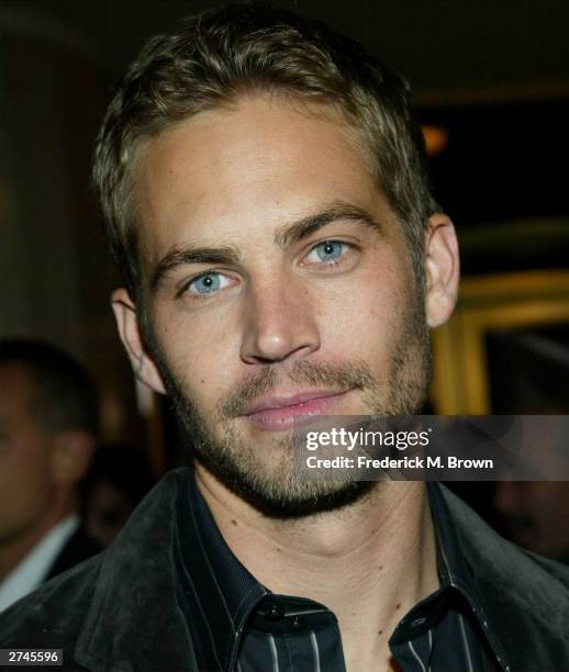 Actor Paul Walker attends the film premiere of "Timeline" at the Mann's National Theatre on November 19, 2003 in Westwood, California. The film...