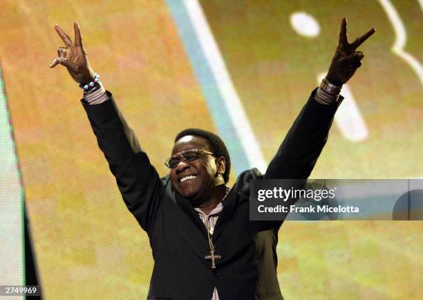 Singer Al Green speaks on stage at VH1's Big In 2003 Awards on November 20, 2003 at Universal City in Los Angeles, California. VH1's Big in 2003...