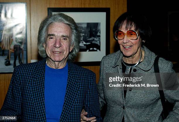 Director Arthur Hiller and Fay Kanin attend the Centennial Tribute to Bing Crosby at the Academy of Motion Picture Arts and Sciences on November 21,...
