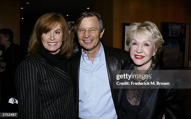 Actors Stefanie Powers, Michael York and photographer Pat York attend the Centennial Tribute to Bing Crosby at the Academy of Motion Picture Arts and...