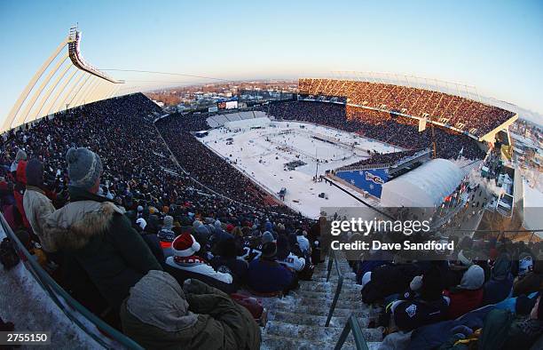 General view of Commonwealth Stadium as the Montreal Canadiens and take on the Edmonton Oilers in the Molson Canadien Heritage Classic Megastars Game...