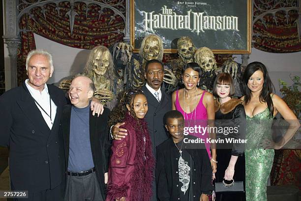 Cast members Terence Stamp, Wallace Shawn, Aree Davis, Eddie Murphy, Marc John Jeffries, Marsha Thomason, Dina Waters and Jennifer Tilly pose at the...