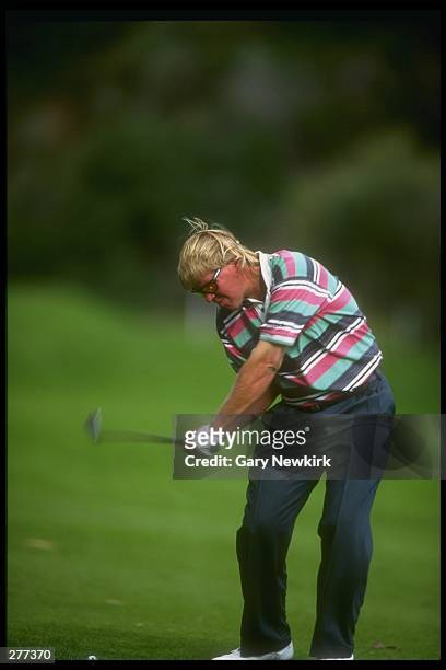 John Daly hits the ball during the Los Angeles Open at the Riviera Country Club in Los Angeles, California. Mandatory Credit: Gary Newkirk /Allsport