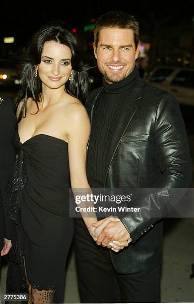 Actors Penelope Cruz and Tom Cruise attend the WB's premiere of "The Last Samurai" at the Mann's Village Theatre, December 1, 2003 in Los Angeles,...